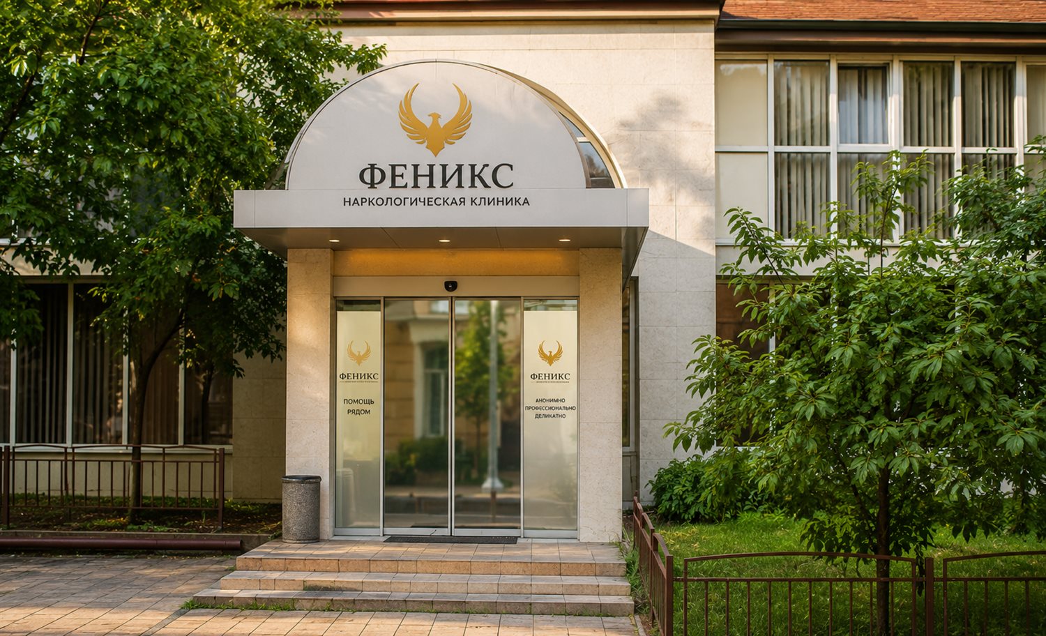 Вход в наркологическую клинику «Феникс» в Новокузнецке